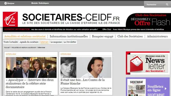 Capture d'écran du projet Sociétaires CEIDF